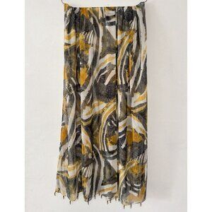 Collection Eighteen Scarf‎ Sheer Boho Animal Print Shawl Beaded Tassel 42x71”